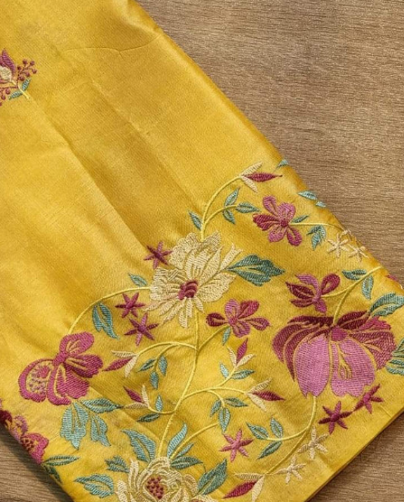Tussar silk Embroided